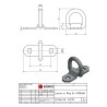 Lasche und Ring, 30 x 95 mm, Lochabstand 60 mm