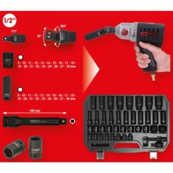 KS TOOLS 1/2" Sechskant-Kraft-Stecknuss-Satz, 40-tlg