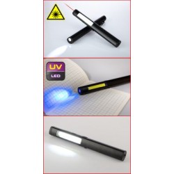 KS TOOLS LED COB Stripe Inspektionslampe 350 Lumen mit UV-Spot LED und Laserpointer