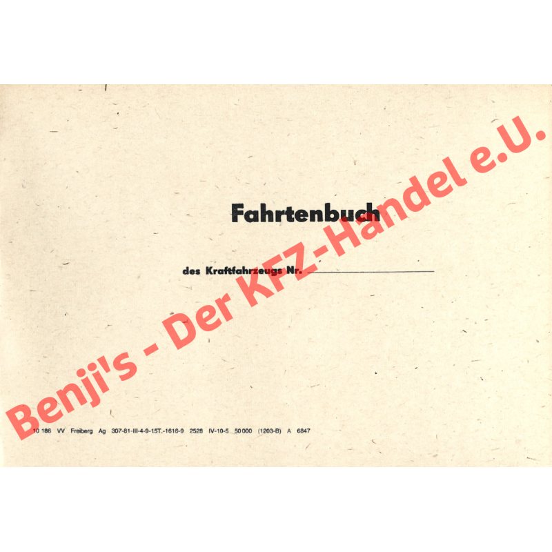 Fahrtenbuch, Fahrtennachweisbuch, Bordbuch