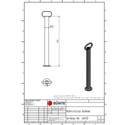 BÜNTE Rohrstütze, Ø 48 x 600 mm, m. Bügelgriff